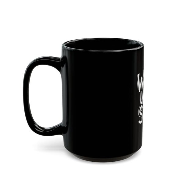wake up & slay black mug inspirational coffee cup, funny gift for friends, office desk accessory, perfect for tea lovers