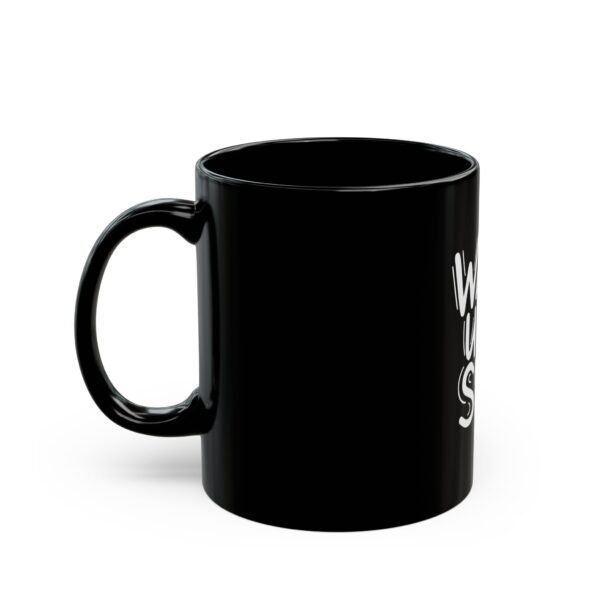 wake up & slay black mug inspirational coffee cup, funny gift for friends, office desk accessory, perfect for tea lovers