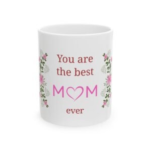 mom's best ceramic mug | gift for mother's day, cute floral coffee cup, personalized gift, mom birthday, new mom tea cup