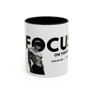 motivational coffee mug focus on yourself perfect gift for fitness lovers, coaches, or morning motivation 11oz & 15oz