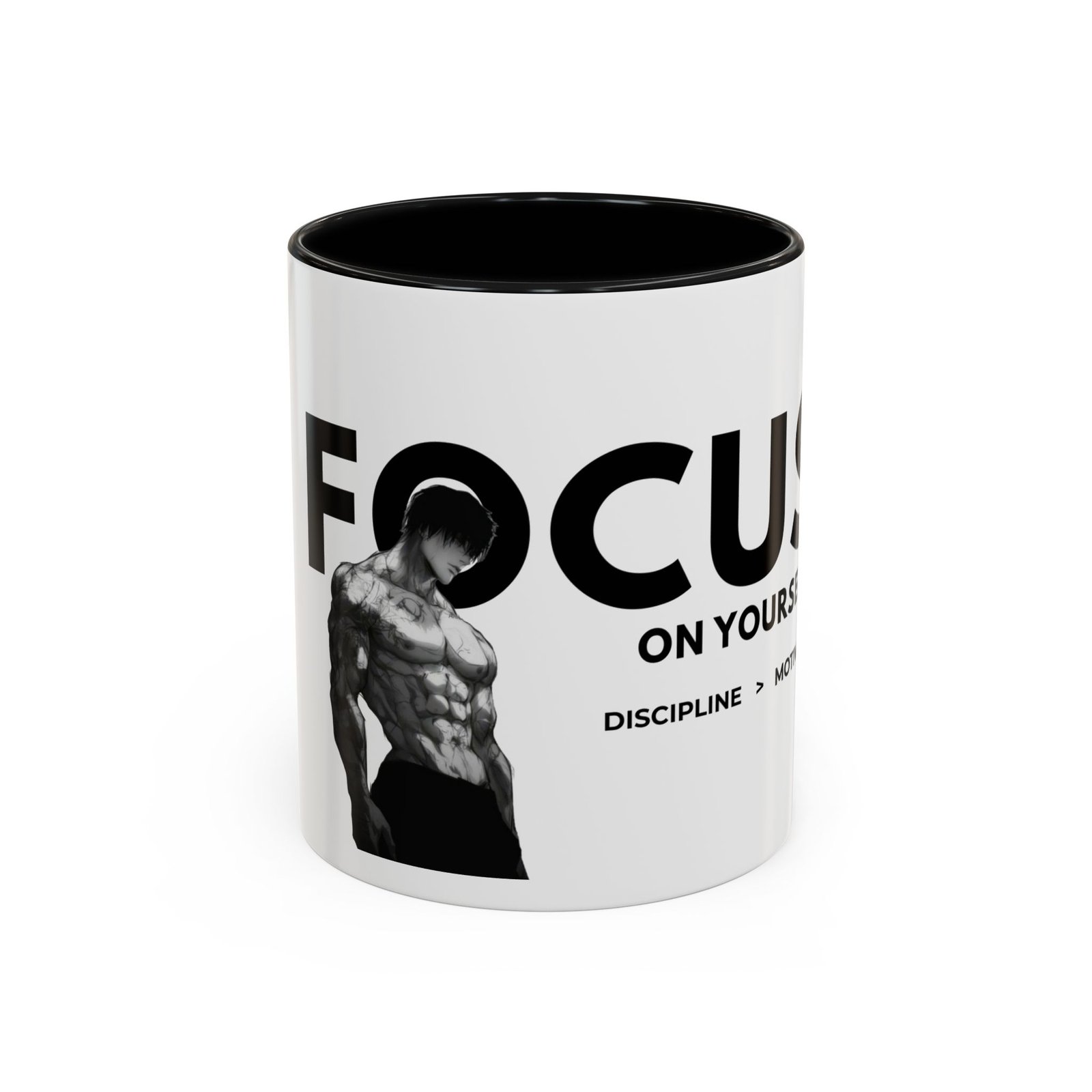 motivational coffee mug focus on yourself perfect gift for fitness lovers, coaches, or morning motivation 11oz & 15oz