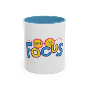 motivational coffee mug, don't lose focus, inspirational gift for students, teachers, home office decor, daily reminder, unique design