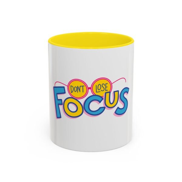 motivational coffee mug, don't lose focus, inspirational gift for students, teachers, home office decor, daily reminder, unique design