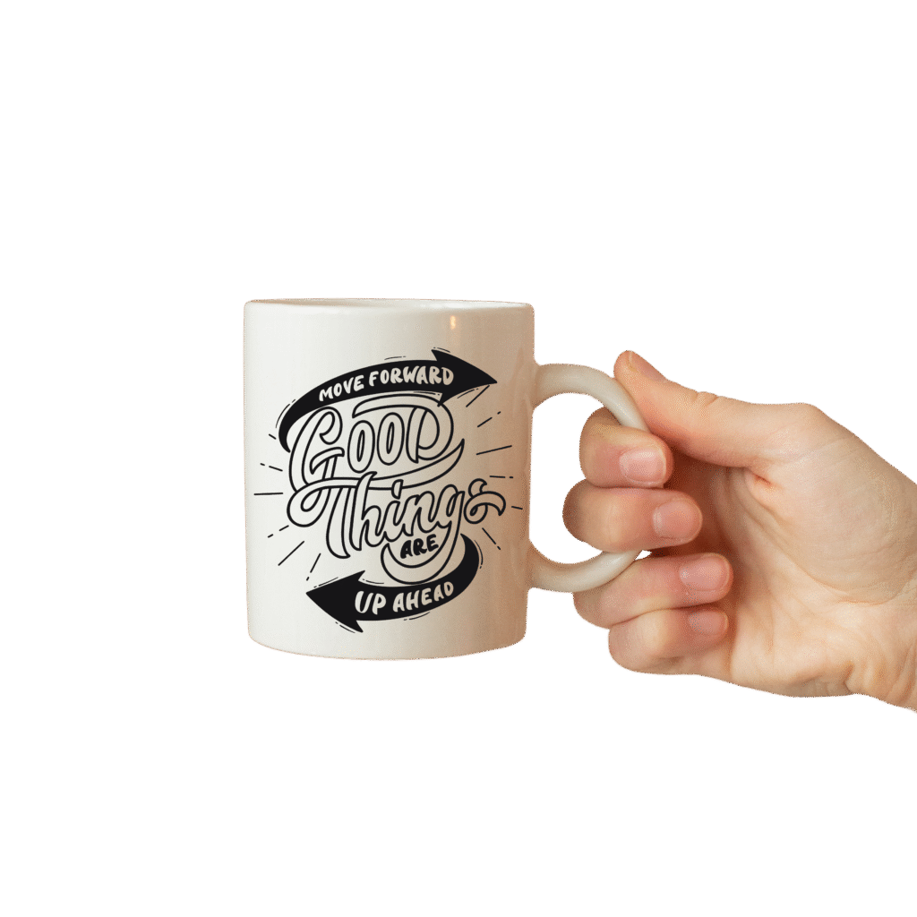 blue and cream minimalist mug mockup instagram post